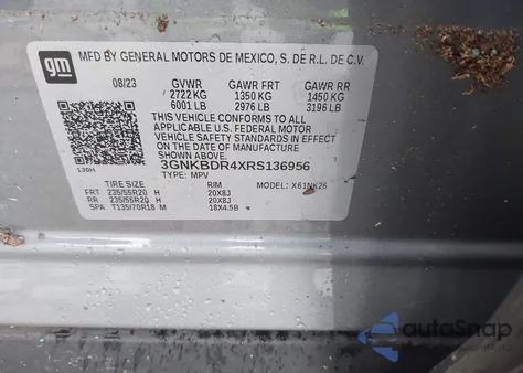 2024 Chevrolet Blazer Fwd 3Lt from USA, damaged, VIN 3GNKBDR4XRS136956